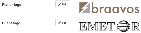 Options for planner and client logos