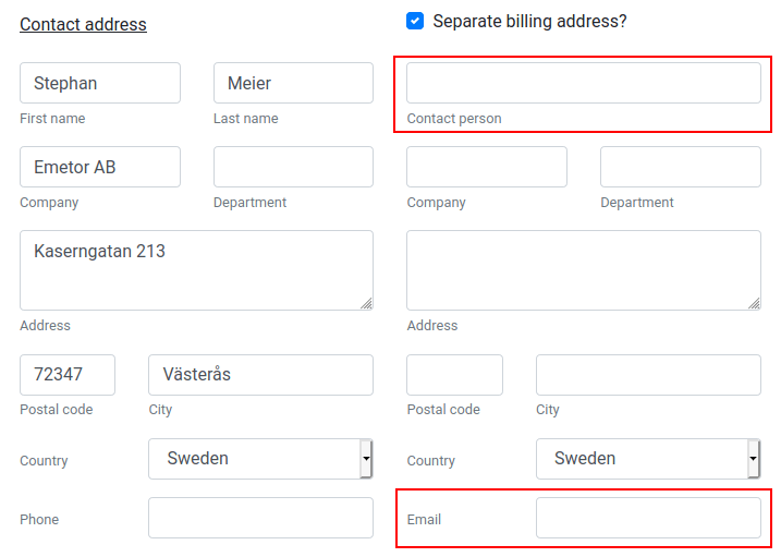 New user profile options