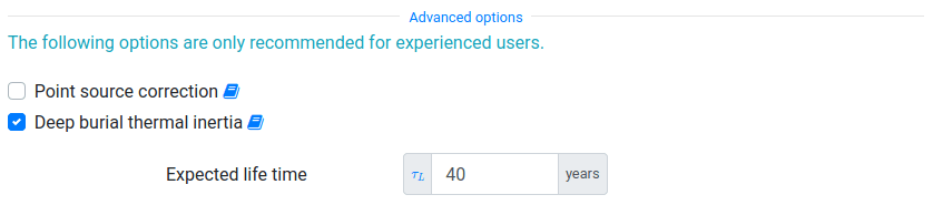 Deep burial thermal inertia advanced option