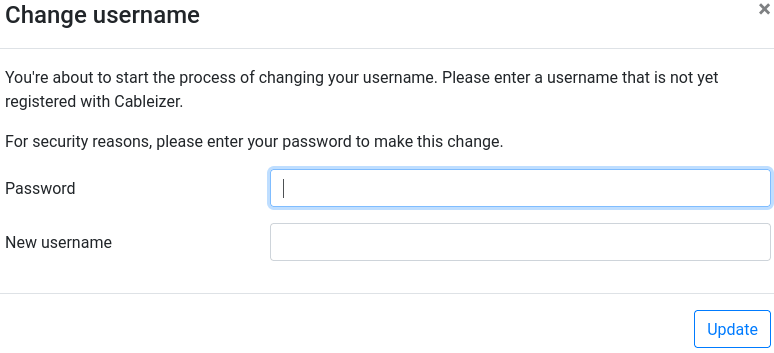 Username change modal