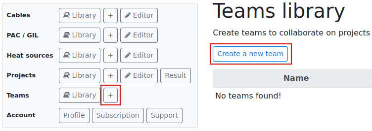 Create a new team