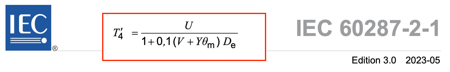 How the formula for $T'_4$ in IEC was developed